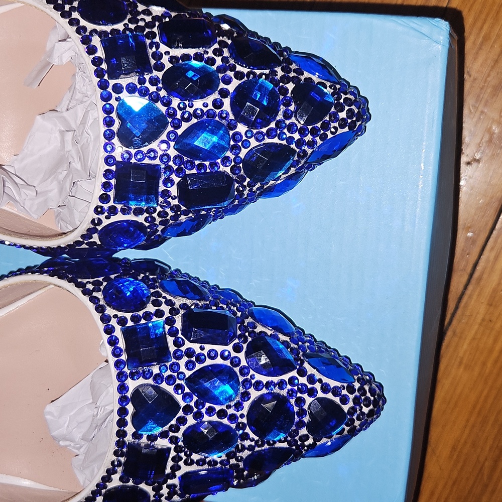Blue Embellished Heels - Picture 8 of 10